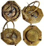 Late 18th Century Augsburg Universal Equinoctial Sundial. - click to enlarge.