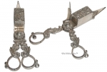 Very Ornate Silver Plated Candle Snuffers