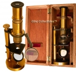 Antique Brass Small Compound Microscope.