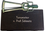Schioetz Tonometer in Original box with Instruction Booklet. - click to enlarge.