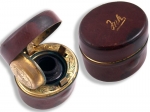 Leather and Brass Traveling Inkwell - click to enlarge.