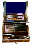 Cased Set of Surgical Instruments Made in England by J.& W. Wood - click to enlarge.