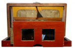 English Folding Stereoscope Made of Wood with 8 Stereo Cards - click to enlarge.