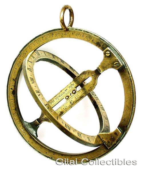 Mid 18th Century Brass Astronomical ring dial. - click to enlarge.