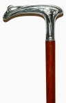 German Art-Nouvo Walking Stick With 925 Silver Crutch Handle...