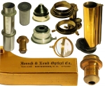 Bausch & Lomb Brass Continental Microscope circa 1898. - click to enlarge.