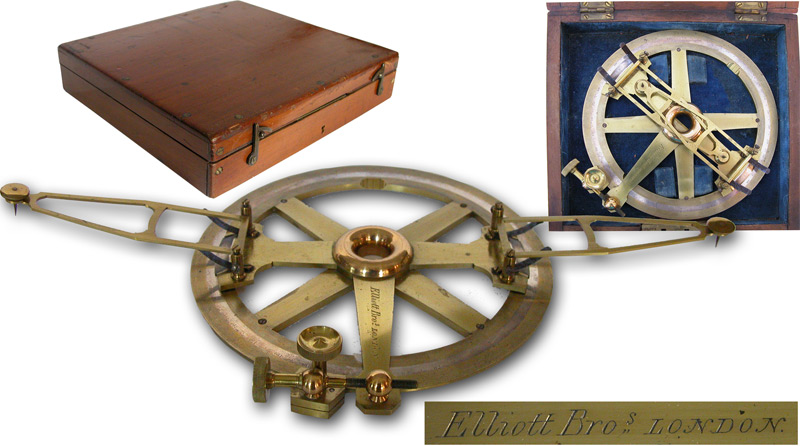 Brass Protractor By Elliott Bros w/ o Box  - click to enlarge. Brass Protractor By Elliott Bros w/ o Box - click to enlarge.