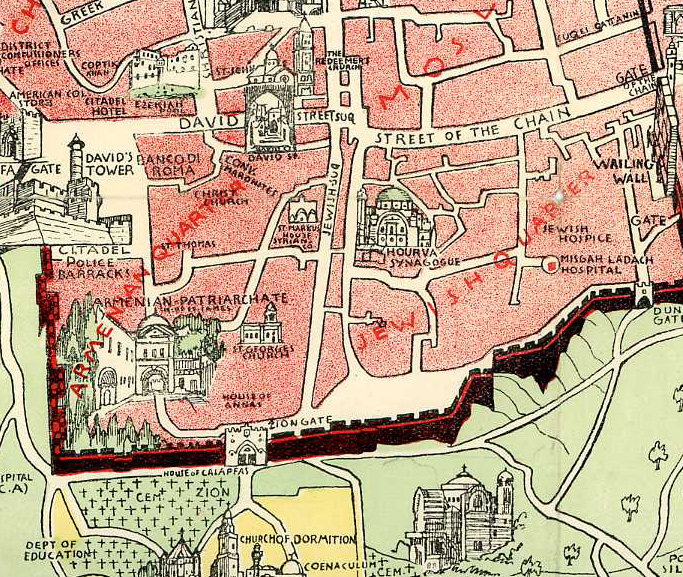 Map of Jerusalem and Tourist guide 1935 - Gilai Collectibles