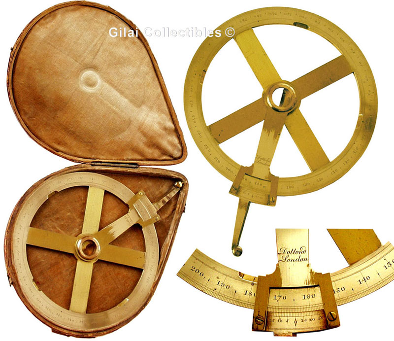 Circular Protractor Made in England by Dollond, London. 1820. Gilai