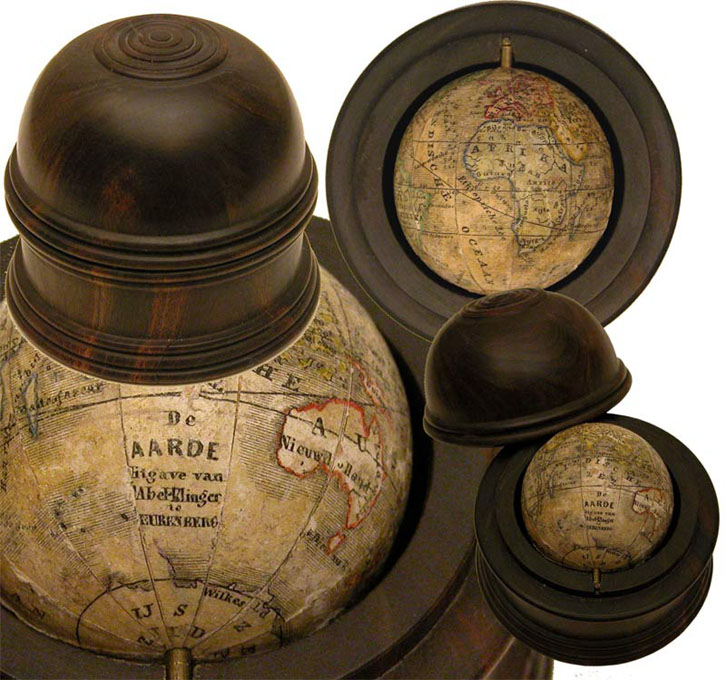 19th Century Terrestrial Pocket Globe by Abel Klinger Nuremberg. - click to enlarge.