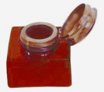 Small Glass Inkwell Red
