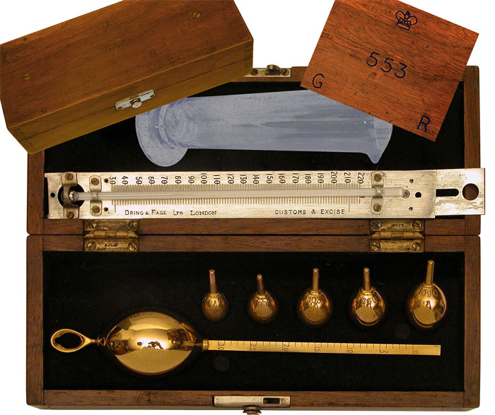 Customs & Excise Saccharometer by Dring & Fage, London. - click to enlarge.