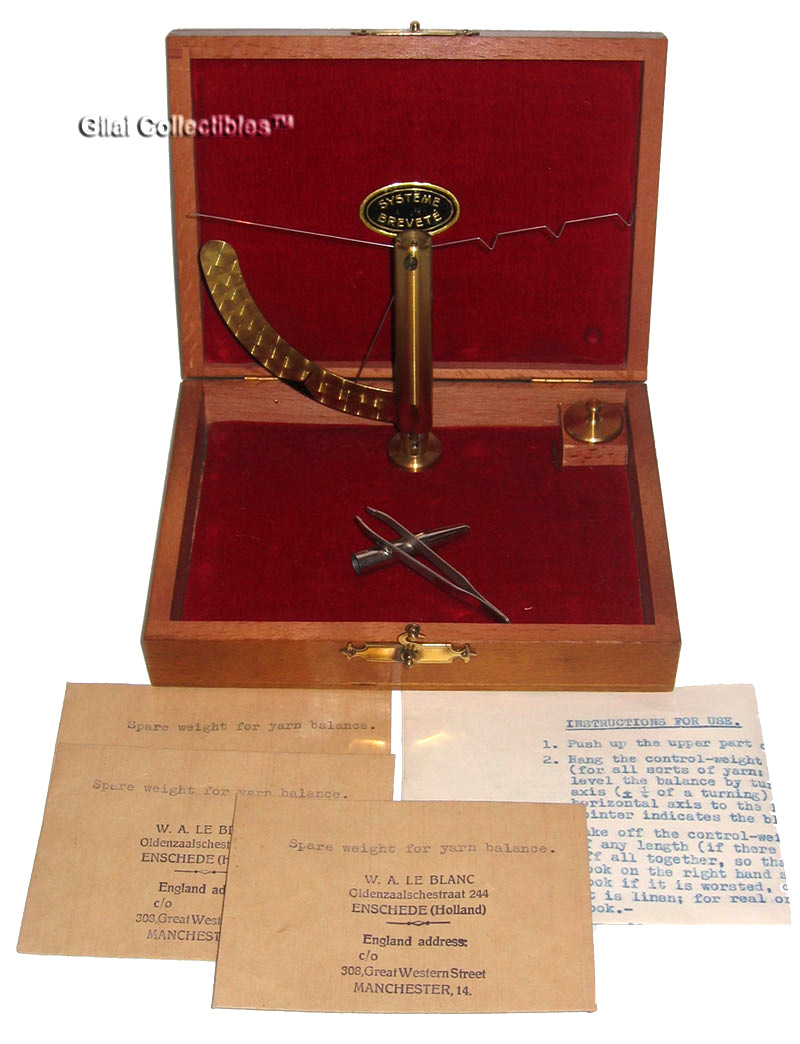 Metric Yarn Balance Scale and Weights Made in France. - Gilai Collectibles