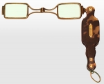 Gold and Tortoise-Shell Hinged Lorgnette Eyeglasses 19th...