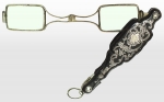 19th Century Silver and Tortoise-Shell Hinged Lorgnette...