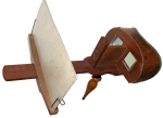 Holms Wood Stereoscope with Green Velvet Lining and Stereocard. - click to enlarge.